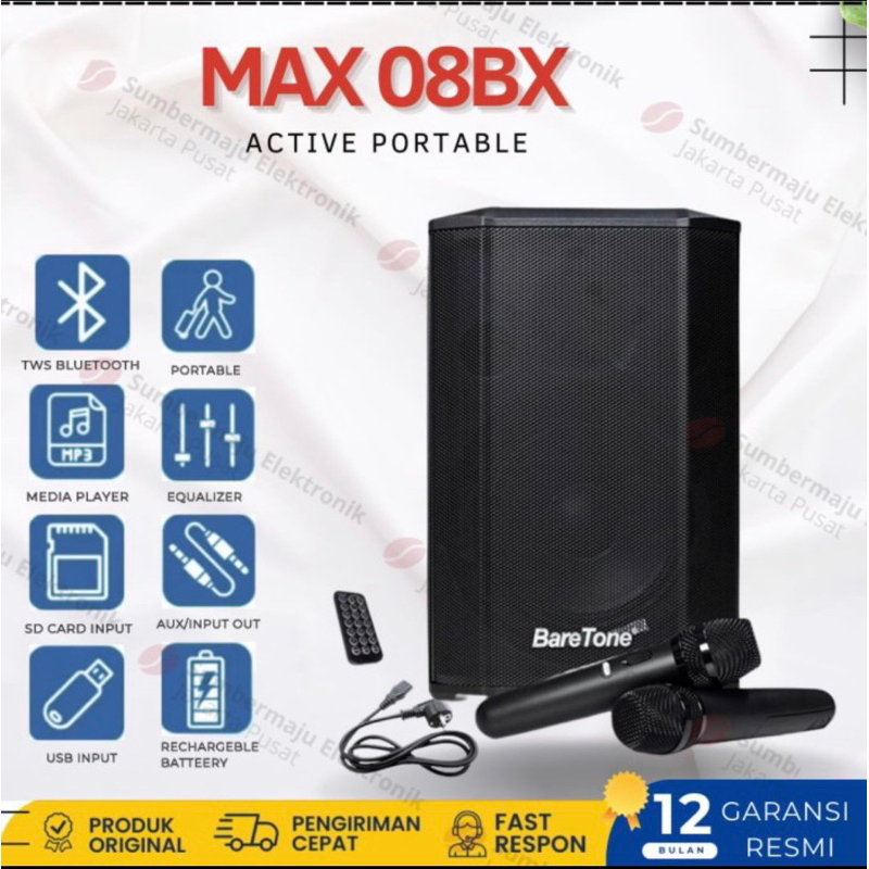 Speaker portable Baretone 8" 8BX