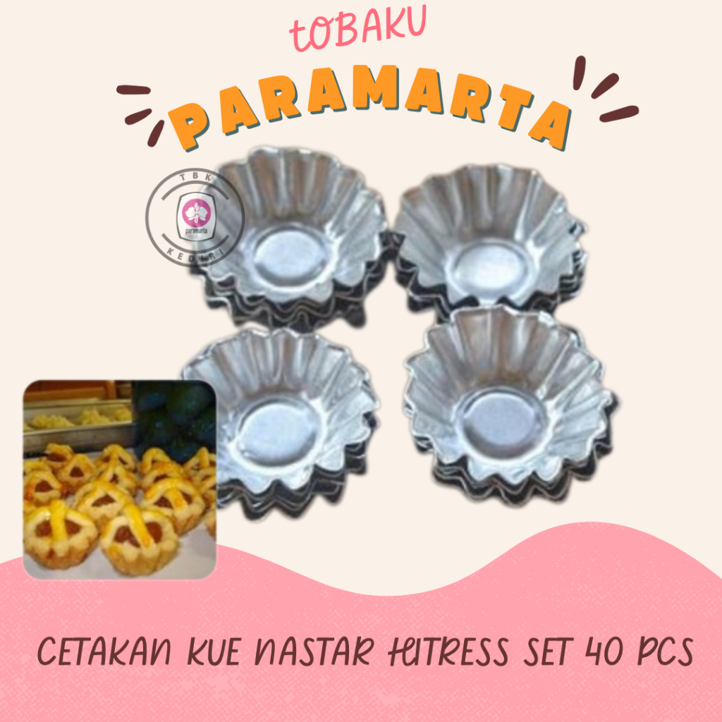 CETAKAN NASTAR BUNGA NASTAR HITRES SET 40 PCS / CETAKAN KUE NASTAR / CETAKAN KUE NASTAR BULAT / CETA