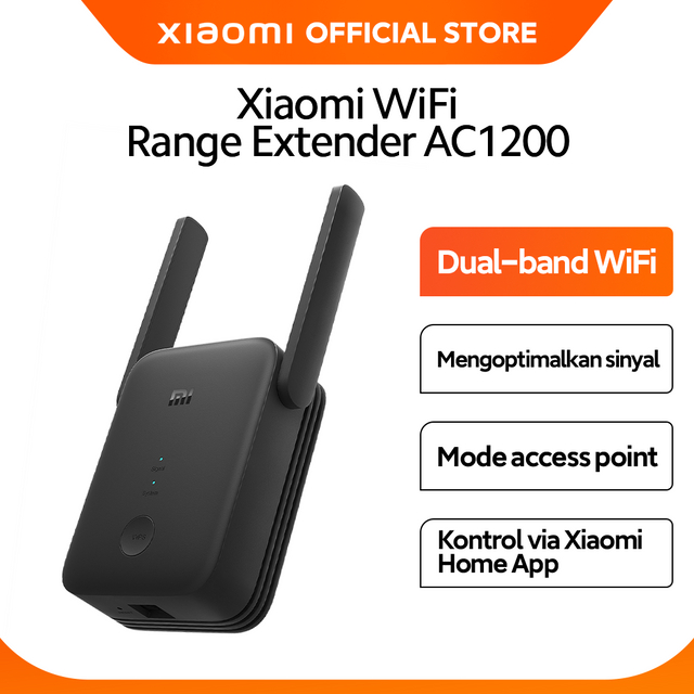 Official Xiaomi Mi WiFi Range Extender AC1200 Berkecepatan Tinggi Koneksi Stabil Pengaturan Mudah