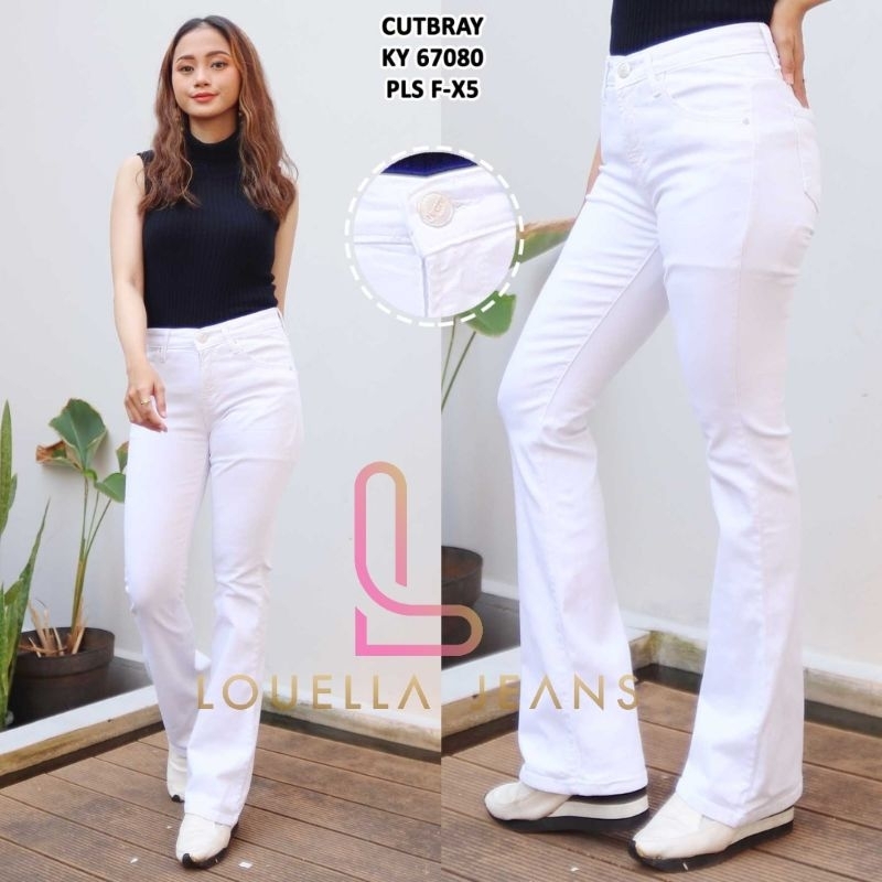 JEANS CUTBRAY Celana Jeans Cutbray Bootcut Putih Model 7C-G