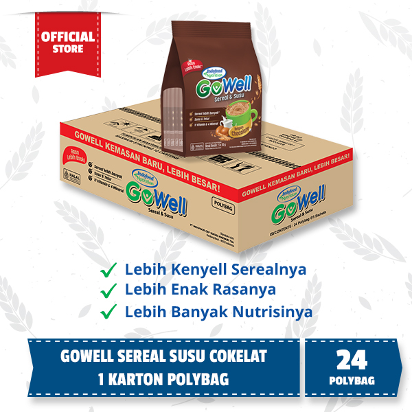 

GOWELL Sereal Susu COKLAT Kemasan POLYBAG - 1 carton