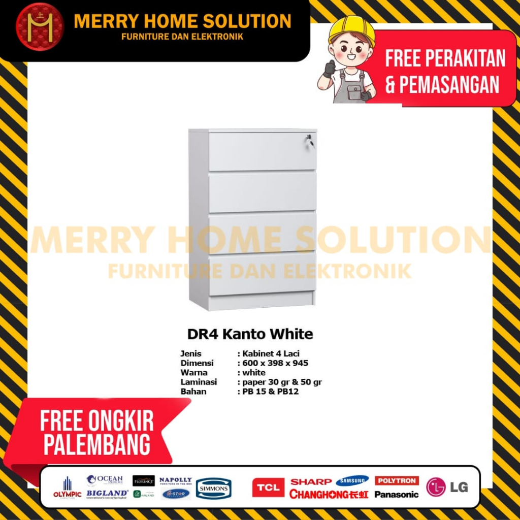 Laci 4 susun olympic putih lemari pakaian olympic DR4 KANTO laci laci