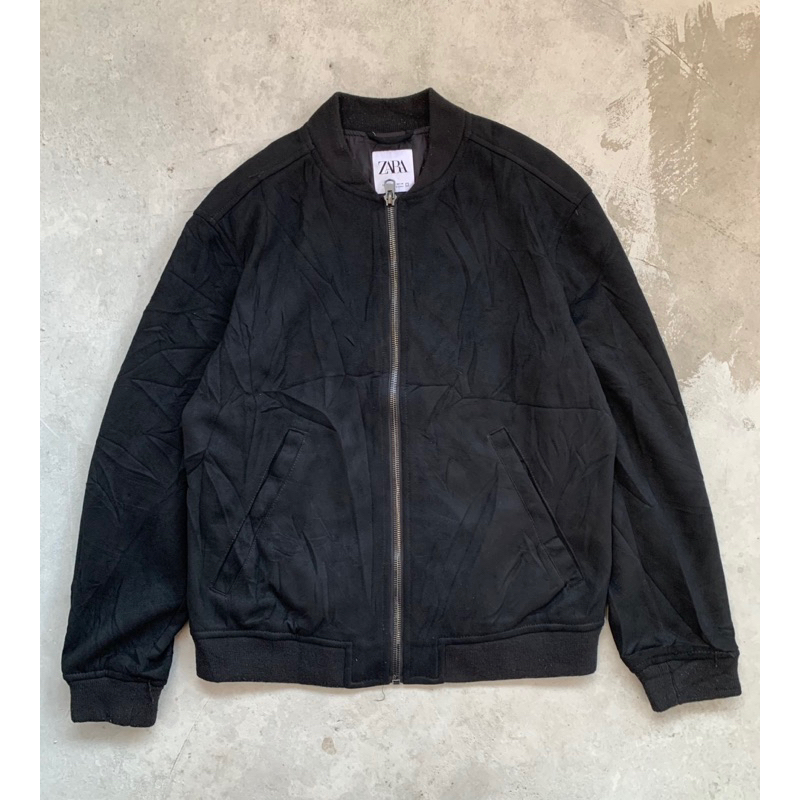 Zara Bomber Suede Jacket