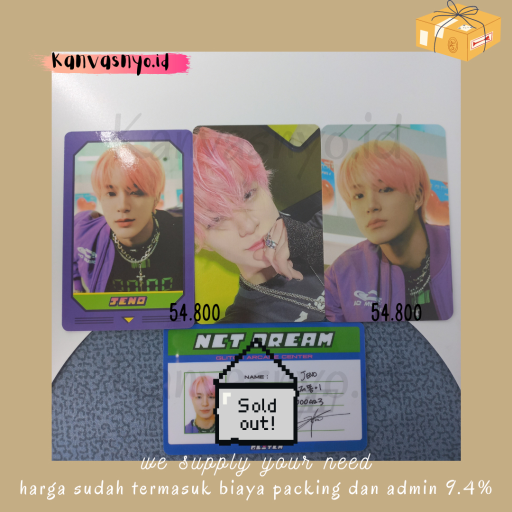 Photocard Official Jeno NCT Dream Glitch mode, Matching card, pendant necklace PC
