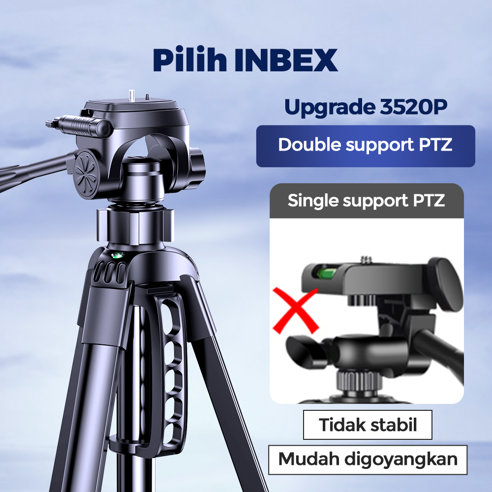 INBEX TF-3520 PLUS Tripod Kamera dengan Tas / Dudukan 140cm untuk Hadycam Mirrorless Plus Holder HP Image 2