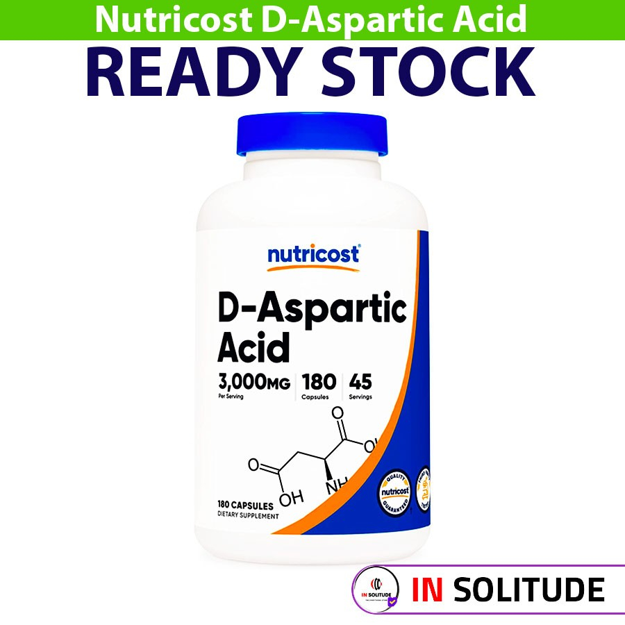 Nutricost D-Aspartic Acid DAA 3000mg Per Serving 180 Capsule