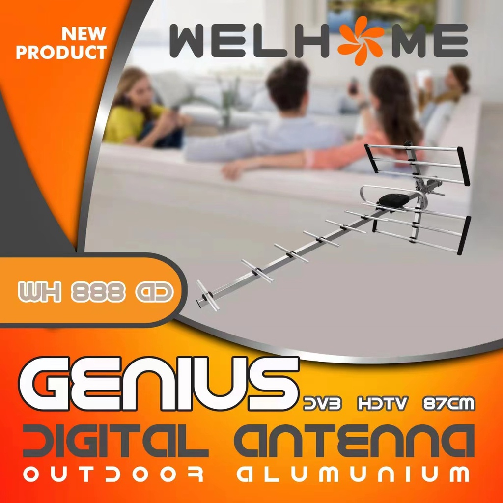 Antenna TV Outdoor Welhome Genius WH 888AD Original Siaran Digital TV Receiver