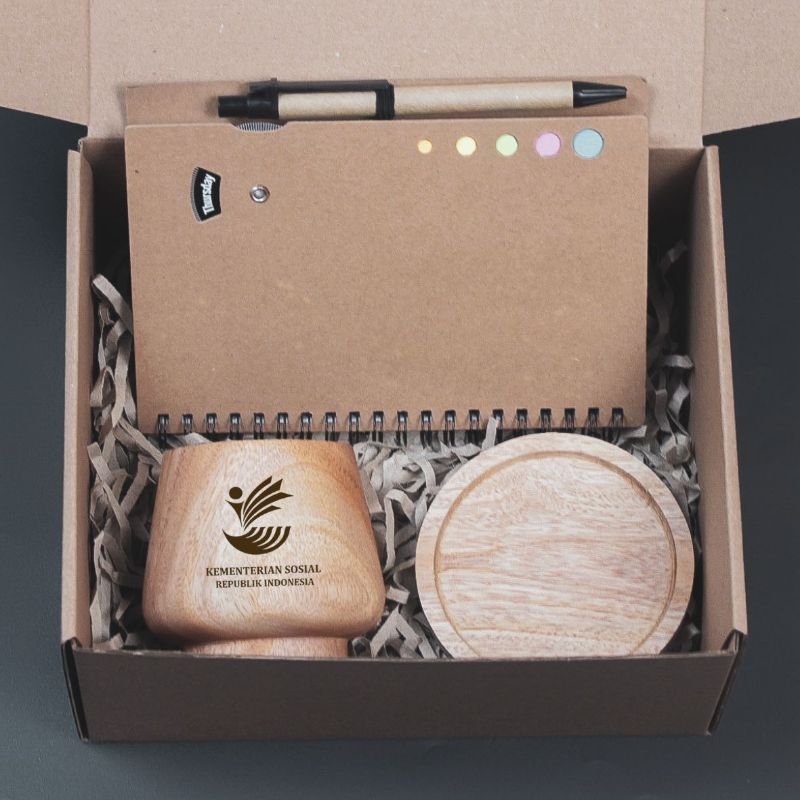RAJENDRA - Kado Hadiah Hampers Farewell gift Box Kayu Wooden Souvenir Natural Kantor
