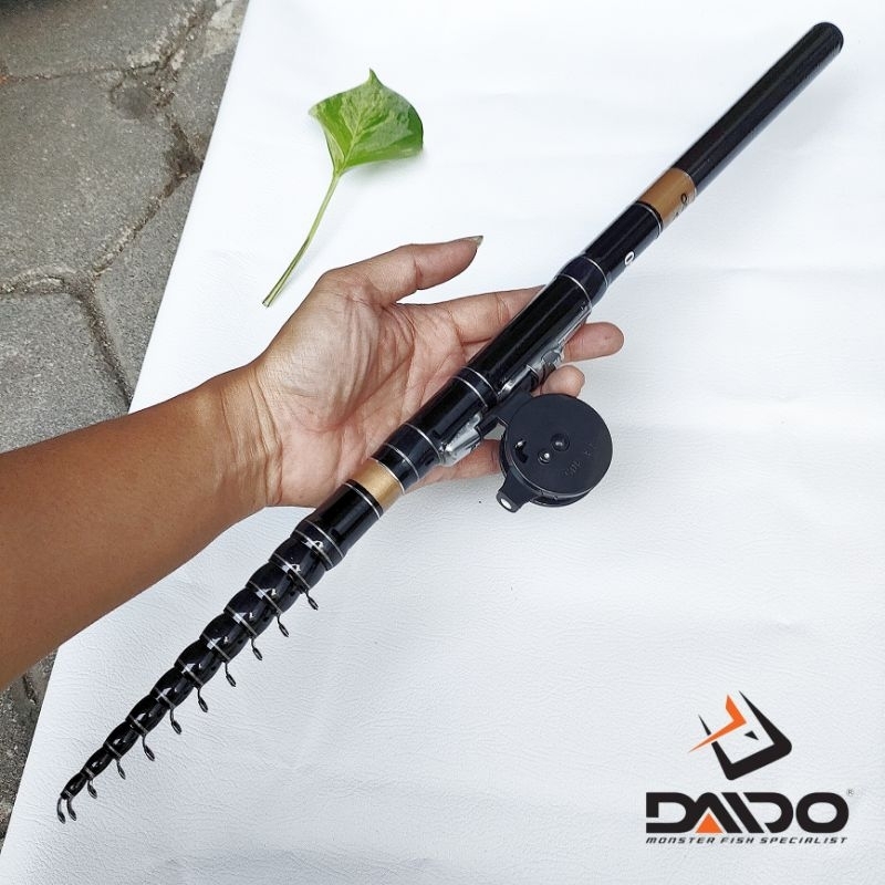 Joran tegek custom kolong daido carbon Black 360 + reel