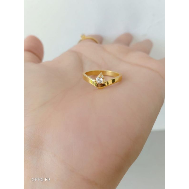cincin perak lapis emas 22karat