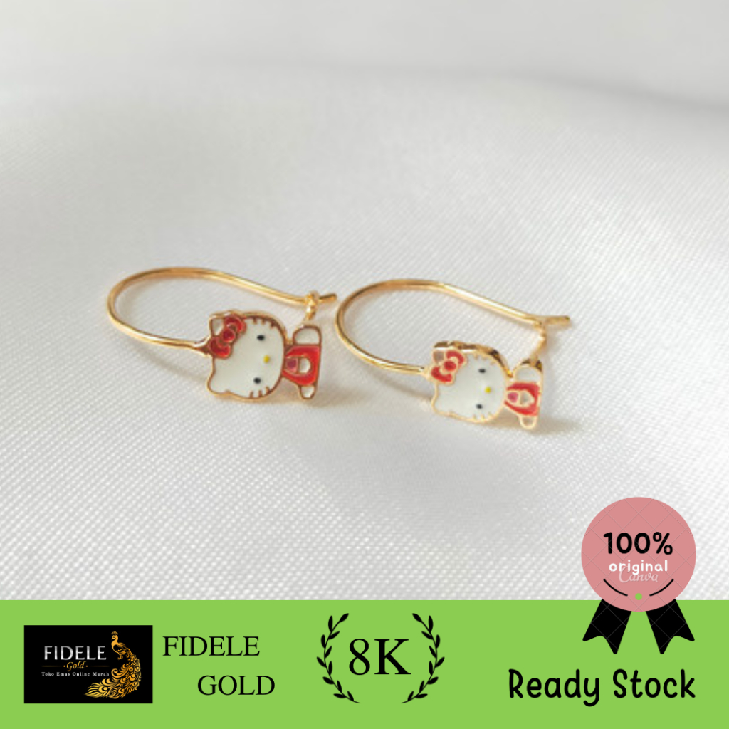 Anting anak hello kitty fashion ubs gold 375