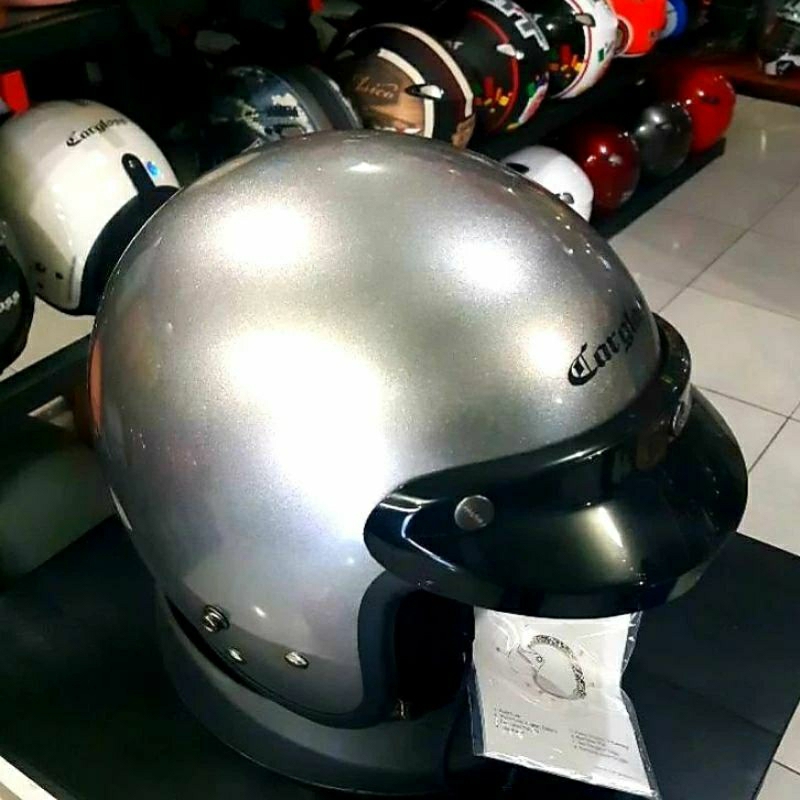 HELM CARGLOSS CFM ORIGINAL SOLID WARNA SILVER