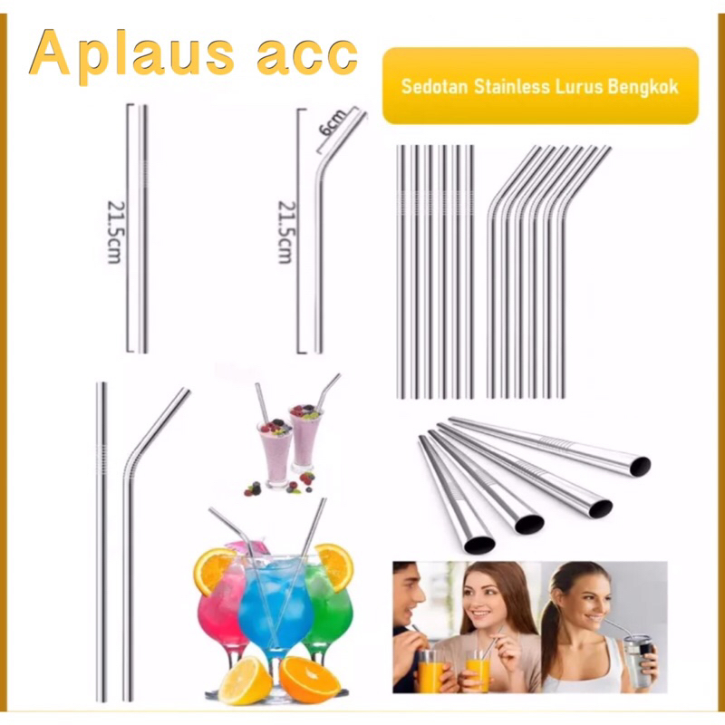 Sedotan Stainless Steel Sedotan Ramah Lingkungan Eco Friendly Straw Reuseable