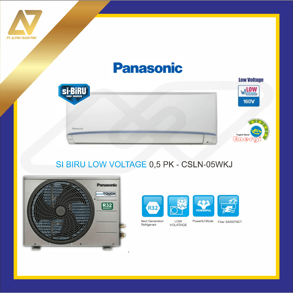 AC PANASONIC SIBIRU LOW VOLTAGE 0,5 1/2 PK CSLN-05WKJ-AC SPLIT