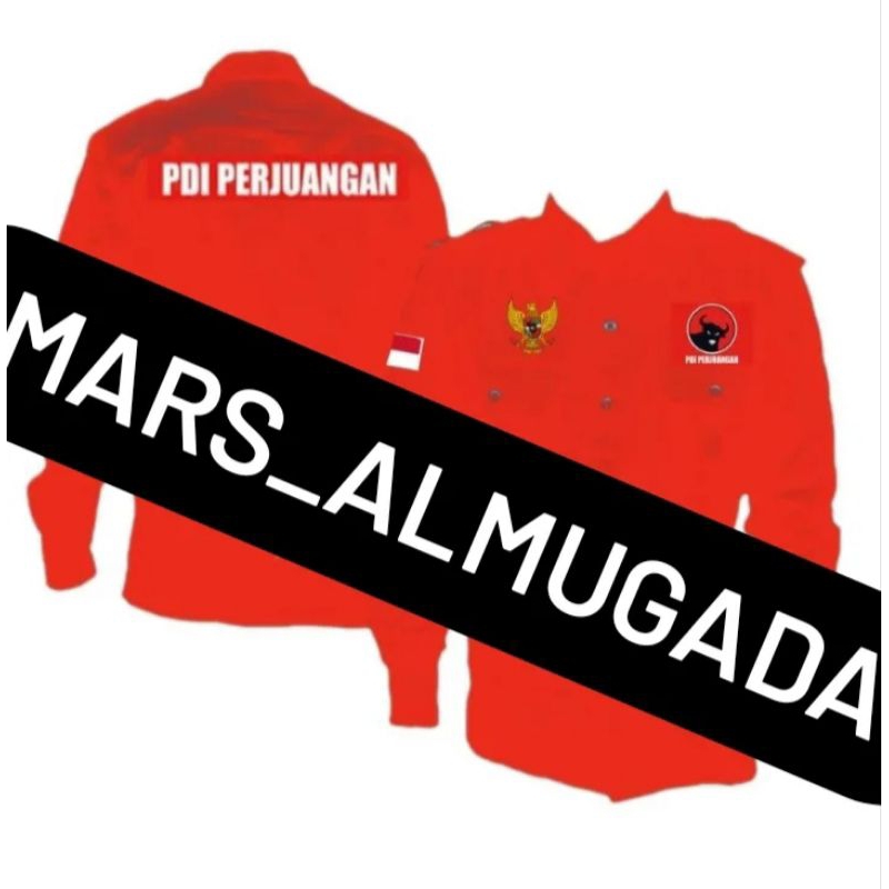 SERAGAM PARTAI PDIP BAJU PDIP KEMEJA PARTAI PDIP TANGAN PANJANG