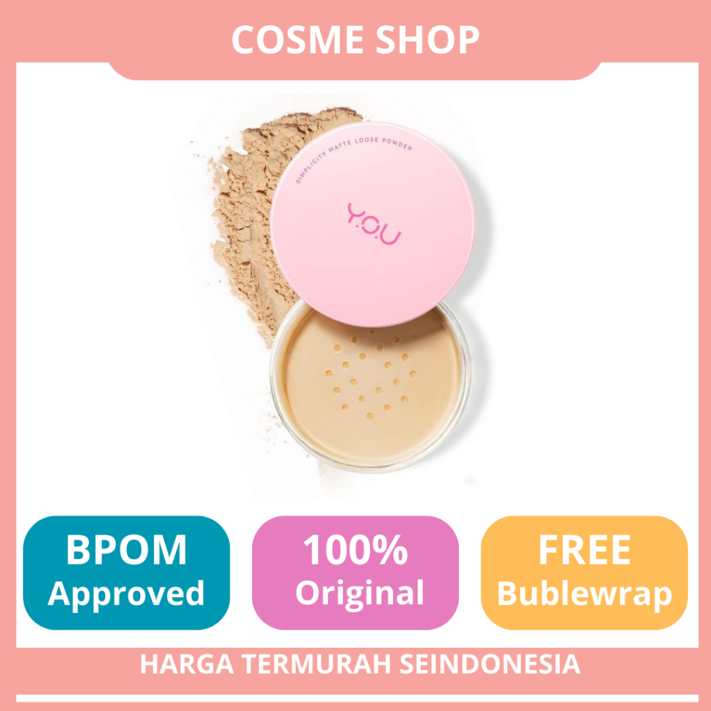 Y.O.U Simplicity Matte Loose Powder | Bedak Tabur | Tahan Lama Ringan | Sebum Control | YOU- Cosme S