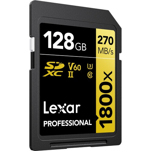 Lexar Professional SDXC 128GB V60 UHS-II 1800X Up To 270MB/s