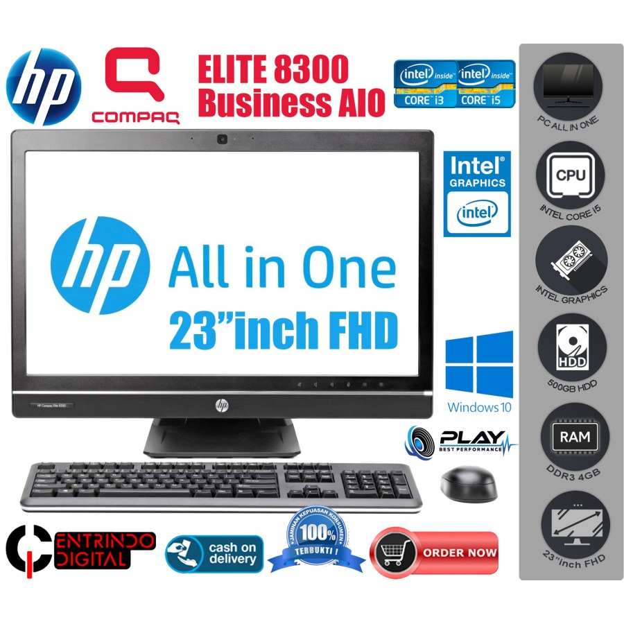 PC AIO HP ELITE 8300 Core i5 / i7-3770 Radeon | 4GB/500GB | 23" Touch