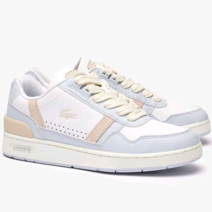 LACOSTE T-Clip Leather Monogram Touch Trainers WOMEN'S SNEAKERS SHOES ORIGINAL