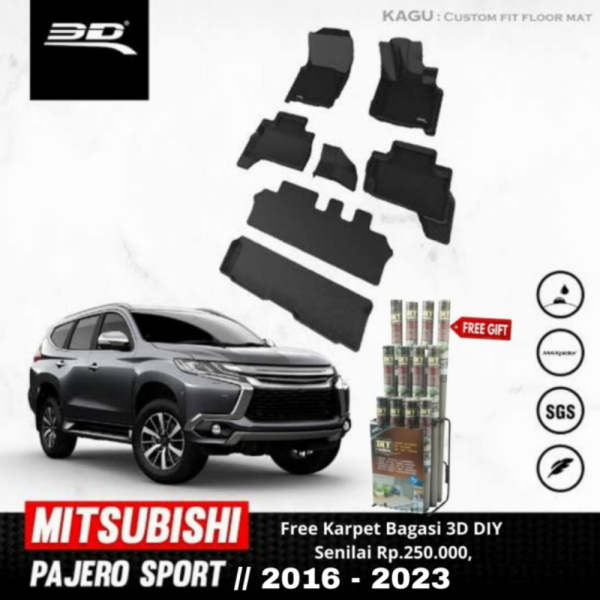 Karpet Mobil 3D KAGUMAT MITSUBISHI PAJERO Sport 2016-2020 NEW