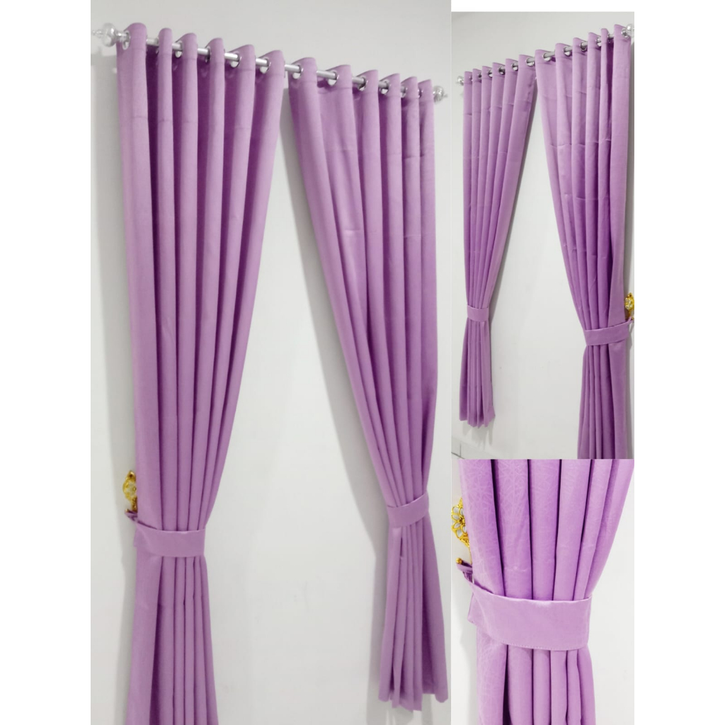 GORDEN MINIMALIS JENDELA PINTU BAHAN BLACKOUT POLOS WARNA UNGU