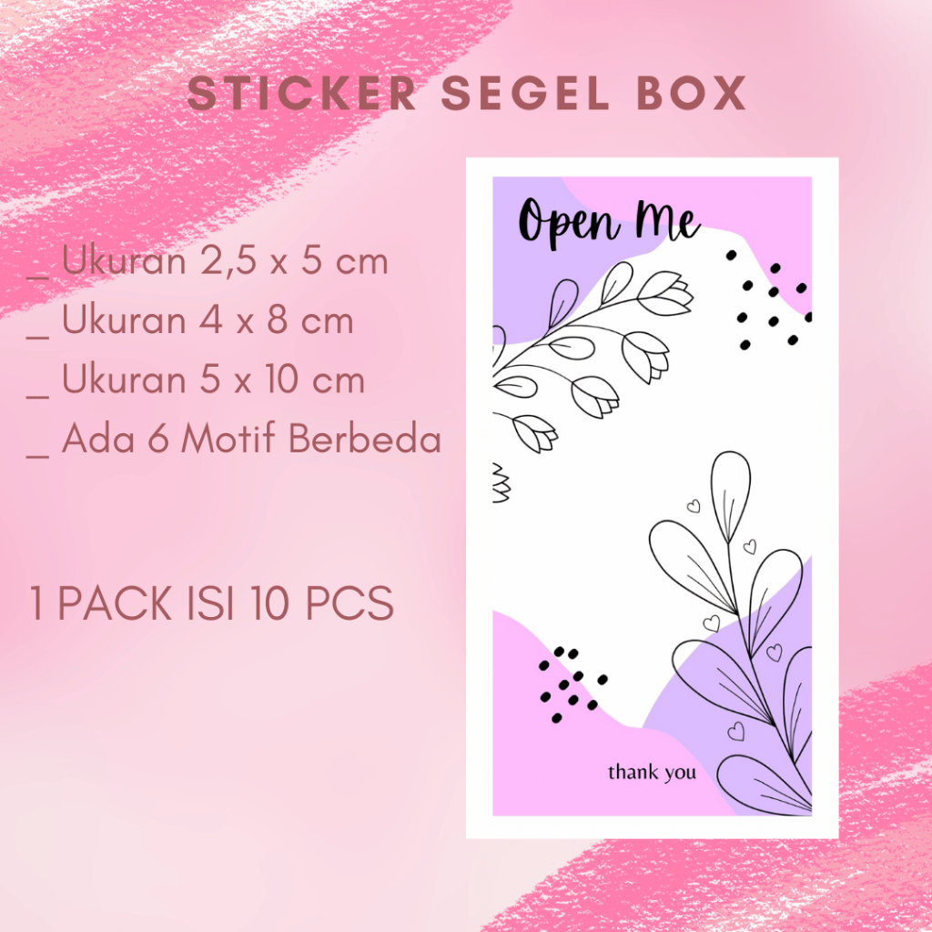 

STR004 [ISI 10 PCS] Sticker Segel Kardus / Sticker Segel Box Open Me / STICKER SEGEL KOTAK SEAL BOX