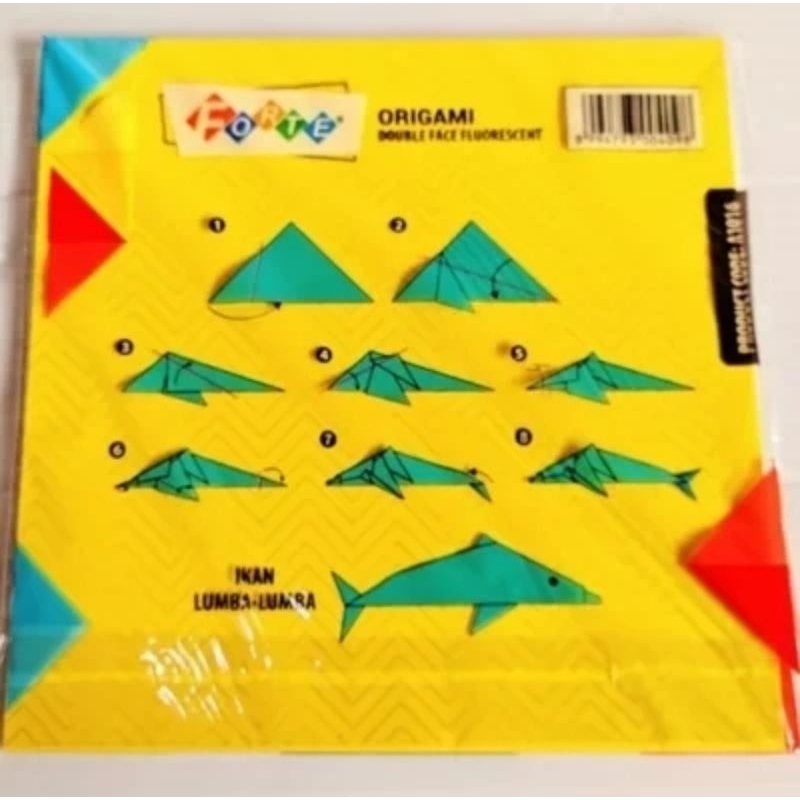 

Kertas lipat (ORIGAMI) FORTE dua sisi ukuran 18 x 18 cm isi 25 lembar