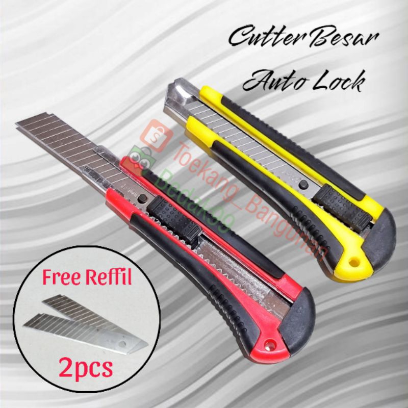 

Cutter Besar L-500 Auto Lock Plus Refill 2pcs