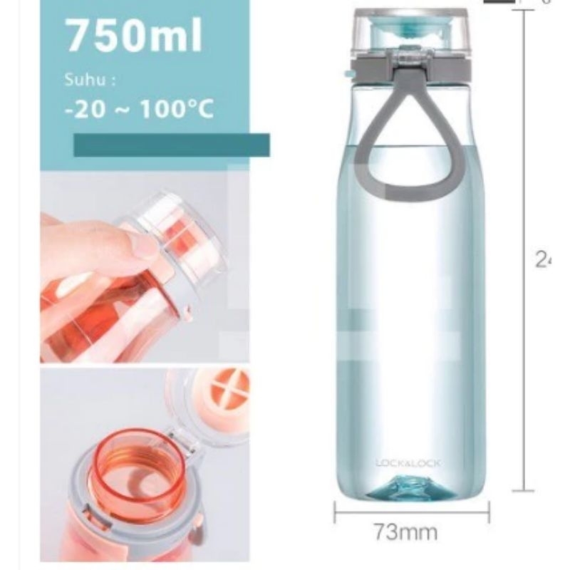 lock n lock botol minum one touch sport bottle 750ml ABF685 biru
