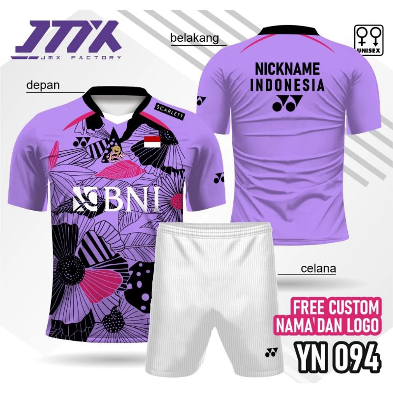 jersey badminton yonex baju badminton minions stelan kaos badminton yonex custom unisex