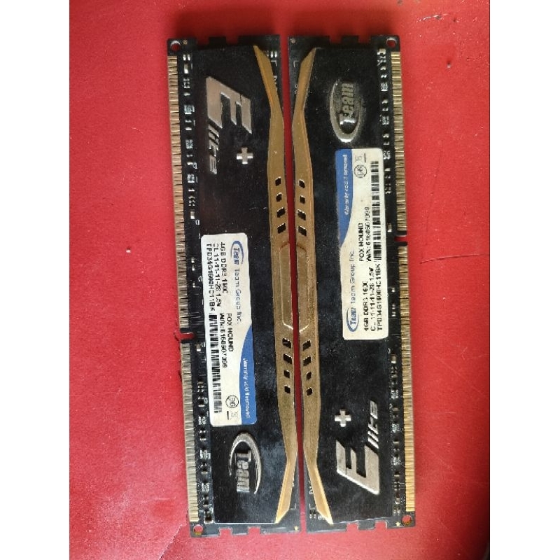 ram DDR 3 12800 4gb x 2 8gb merk team