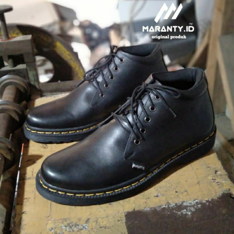 Maranty id official_Sepatu peria kulit asli sapi original boot kerja kantoran kuliahan.