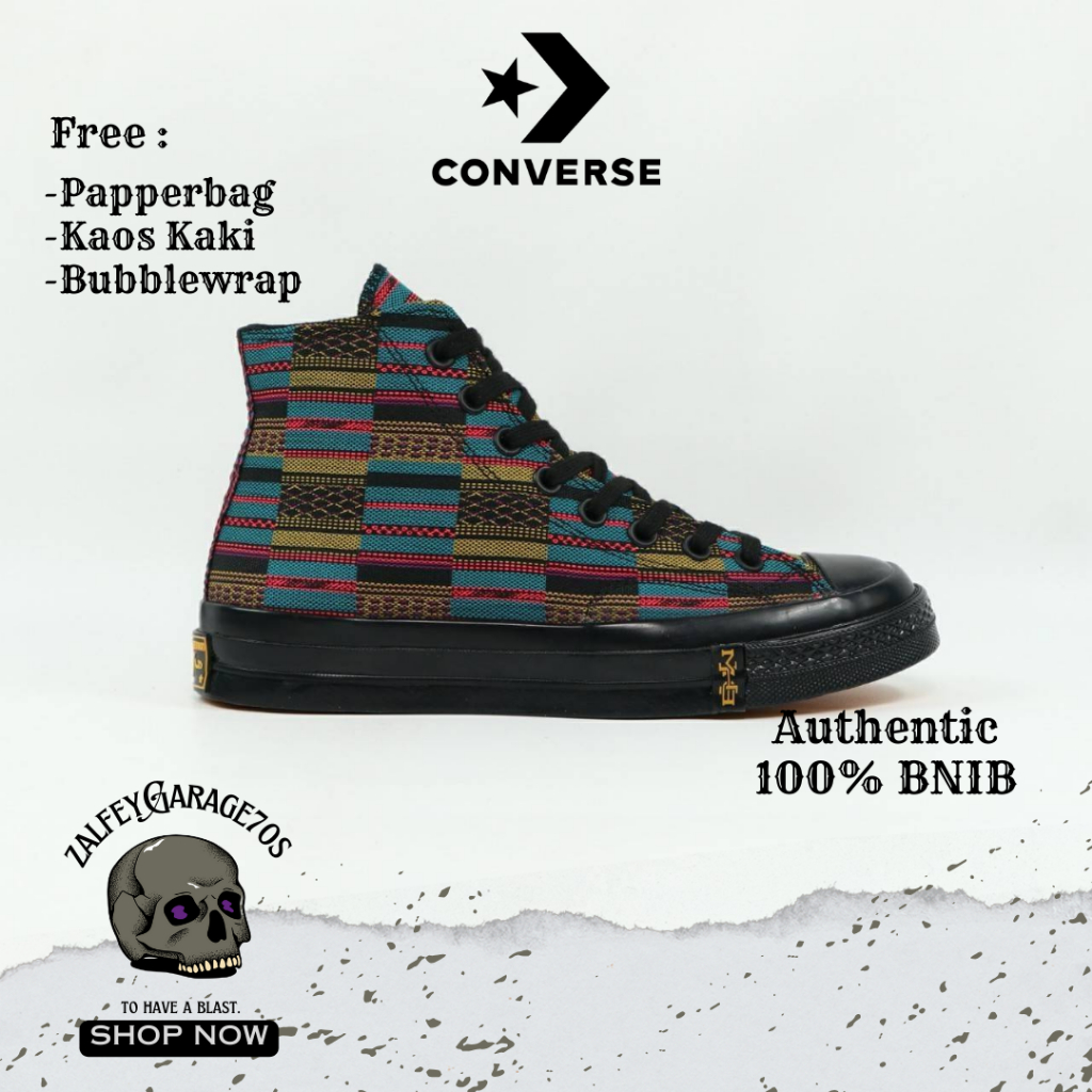 Sepatu Converse Chuck Taylor 1970s Hi BHM Patchwork Spirit Teal Original