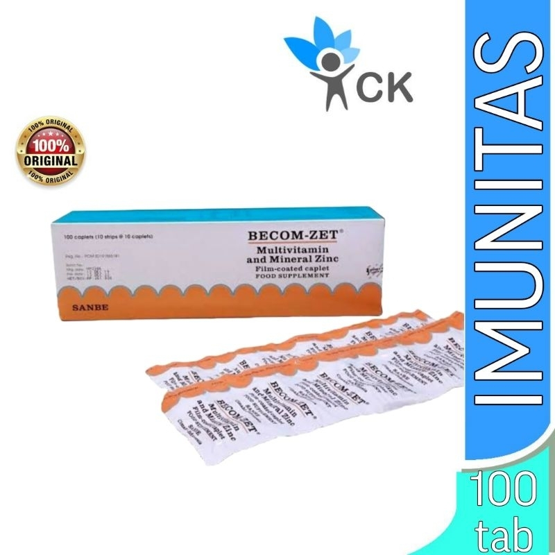 BECOMZET BECOM-ZET BOX ISI 100 suplemen vitamin c dan zinc