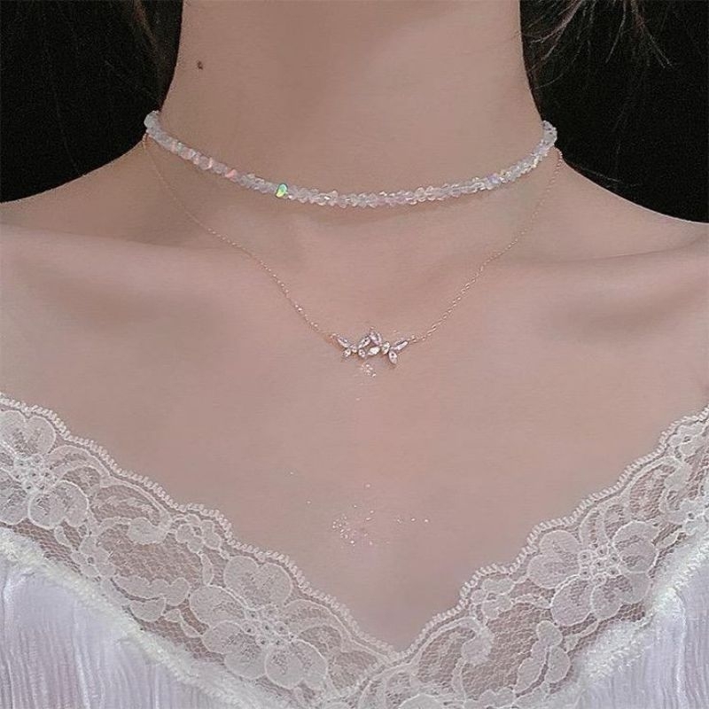 Cinderella Crystal Necklace | Kalung Beads Kristal Manik manik Korea, Perhiasan Wanita Pria Kekinian
