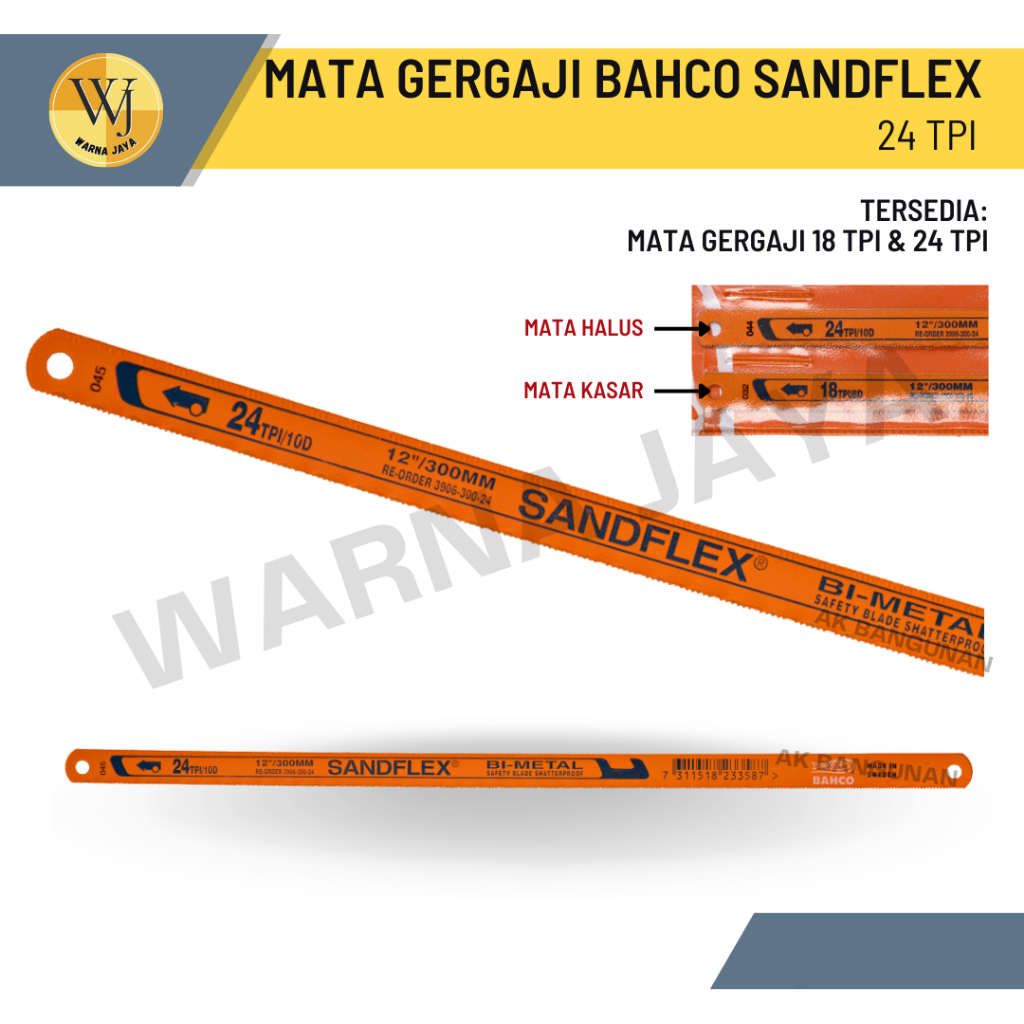 Mata Gergaji Sandflex Bahco Asli / Sandflex 24 TPI ORIGINAL SWEDEN 100%