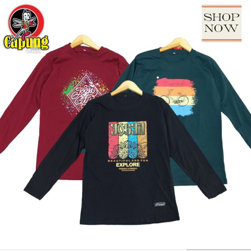 KAOS JOGJA LENGAN PANJANG OLEH OLEH JOGJA CIRI KHAS MALIOBORO KAOS JOGJA CAPUNG TSHIRT TERSEDIA JUGA