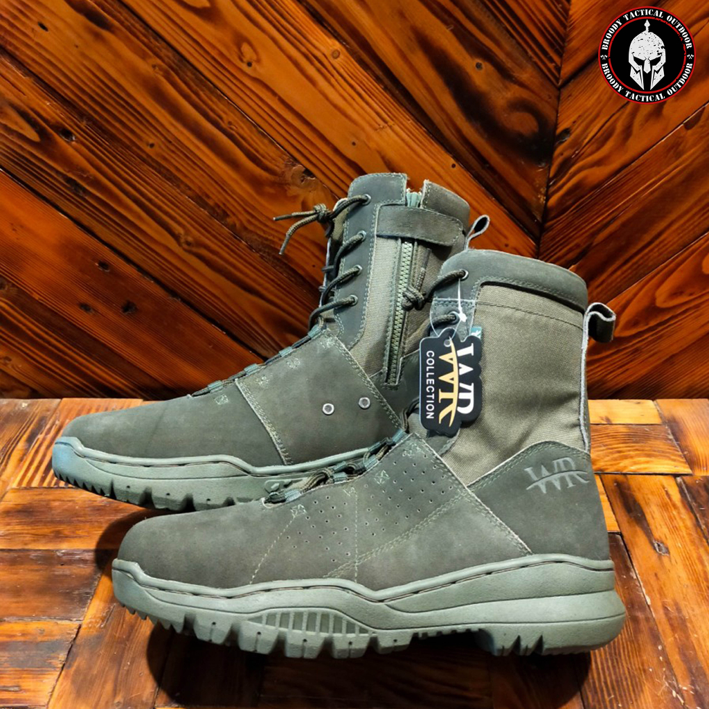 BROODY - Sepatu PDL Hijau Brimob WR2809 Green Army / Sepatu Hijau Brimob / Sepatu Hijau Resleting