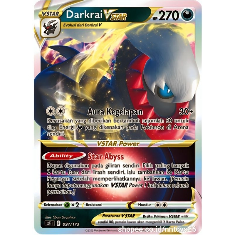 kartu Pokemon Darkrai Vstar scE | F 097/173 - Trading Card Game indonesia