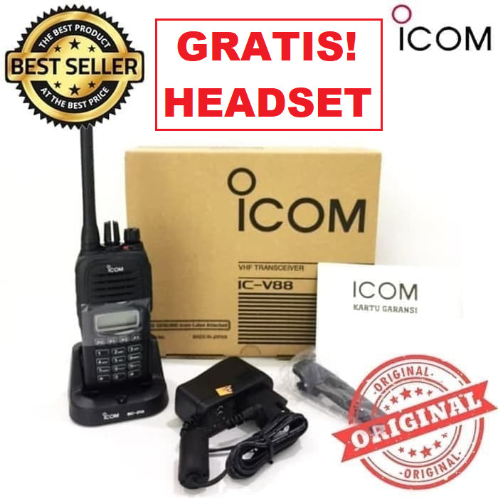 HT ICOM IC-V88 HANDY TALKY 5.5 W VHF WATERPROOF IP67 MADEIN JAPAN V 88 VHF 136-174 MHz ORIGINAL / wa