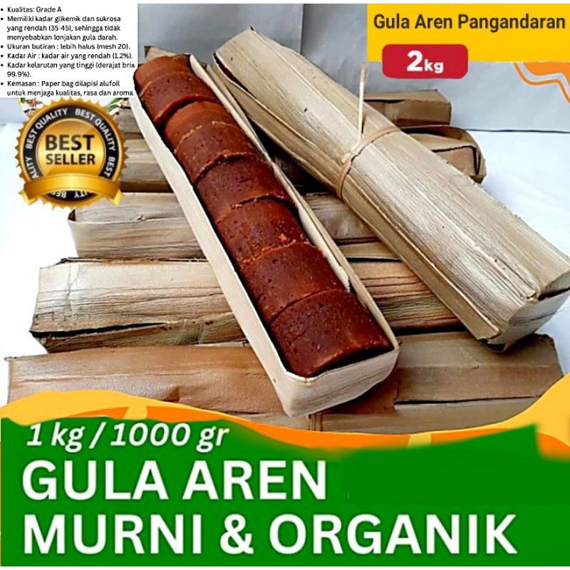 

Paket Hemat 2 kg Gula Aren Kawung Bungkus Plastik 100% Organik / Nira Asli