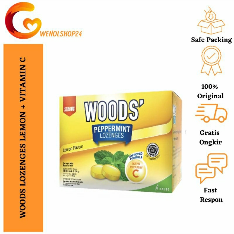 

Woods Lozenges Lemon + Vitamin C 15 Sachet (Box) / Permen Pelega Tengorokan