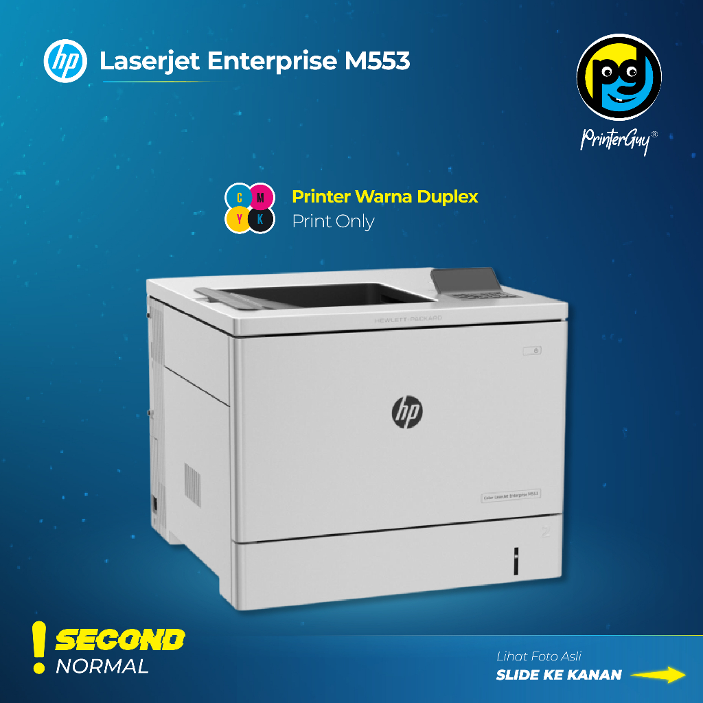 Printer Warna HP Laserjet Enterprise M553 - Cetak undangan brosur stiker bolak balik otomatis