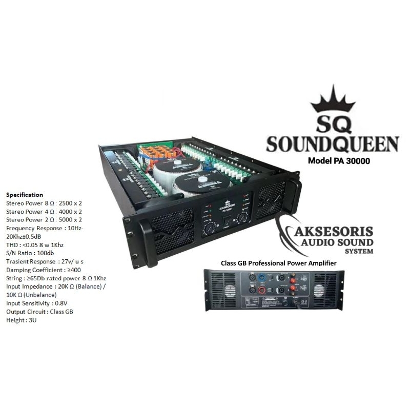 Power Soundqueen PA 3000 2x2500 Watt Trafo Dobel Original Produk Kualitas Bagus