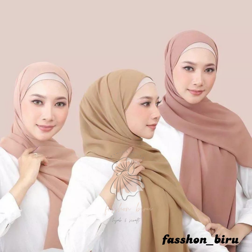 PASHMINA CERUTY BABY DOLL PREMIUM/PASHMINA HIJAB BY FASSHON BIRU