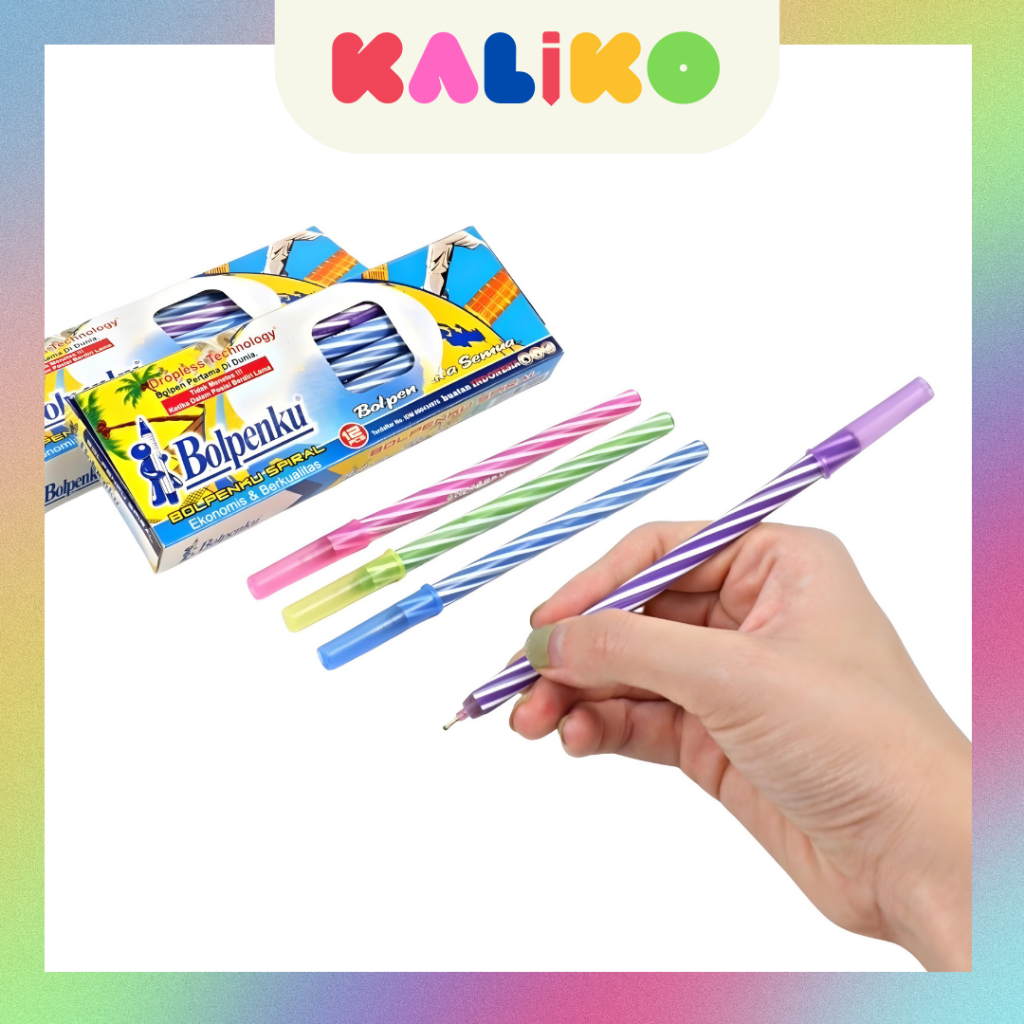 

KALIKO - Pulpen Lilin Bolpenku / Pen Ulir Spiral Grip Semi Gel Murah [PERLUSIN]