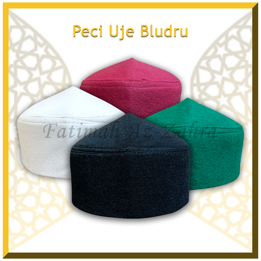 Peci Kopiah Uje Bludru Polos Warna Tinggi 8 Cm