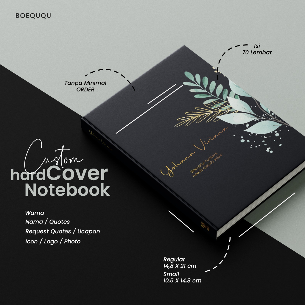 

[Black Series] Notebook A5 / Notebook A6 / Custom Design Free Bookmark / Notebook Hardcover / Custom Hardcover A5 A6 / Agenda Kerja / Agenda Kuliah / Kado Wisuda Ulang Tahun / Journaling Book / Scripting Book / Buku Jurnal Custom Desain