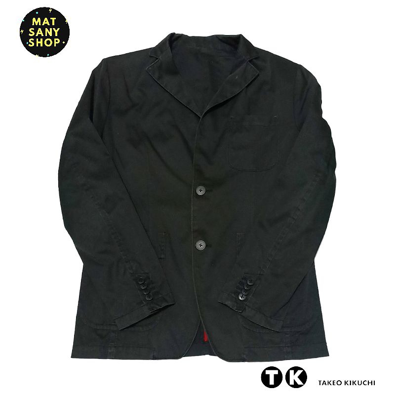 Jaket Blazer Kerja Kantor Kasual Takeo Kikuchi Hitam Vintage Jadul