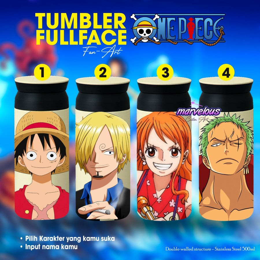 TUMBLER JAPAN CUSTOM ONE PIECE LUFFY PIRATES